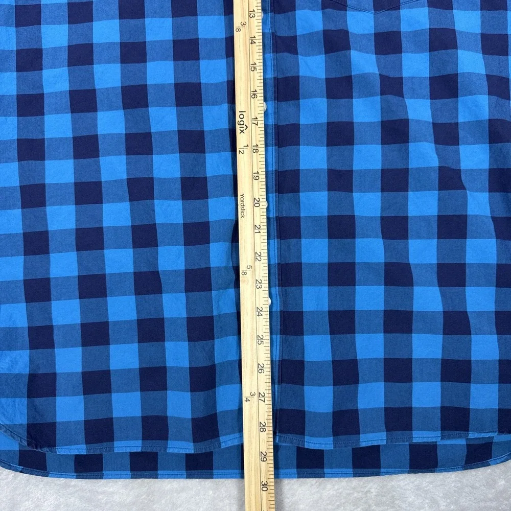 Bonobos Slim Fit Shirt Teal Blue Plaid Cotton Button Down Mens XLarge Modern .